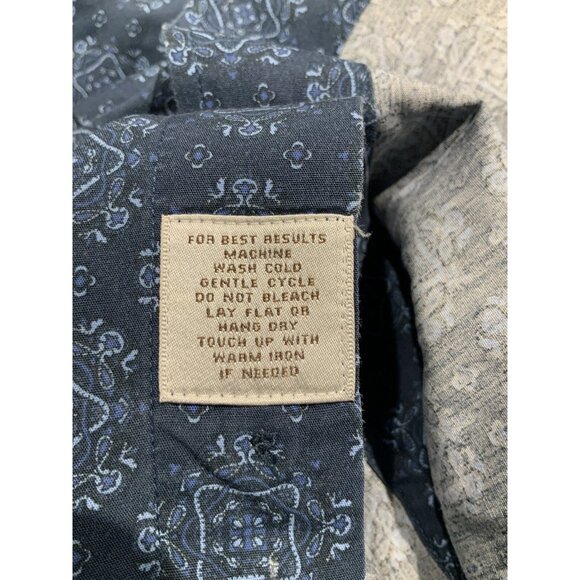 Peter Millar Button Up Shirt MEDIUM Mens Long Sleeve Blue Print - Picture 8 of 8